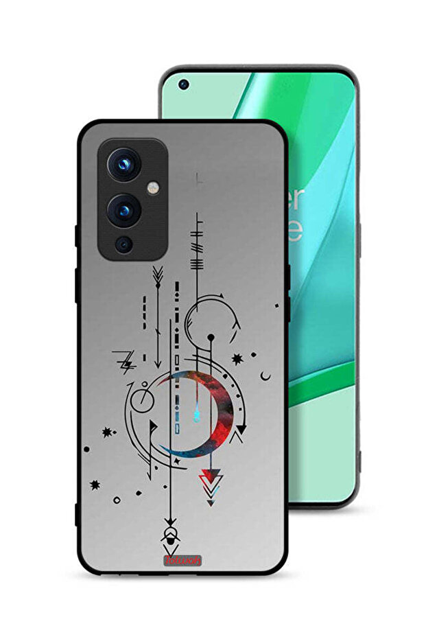 غطاء حماية لهاتف OnePlus 9 5G بنمط فني من القمر والسهام