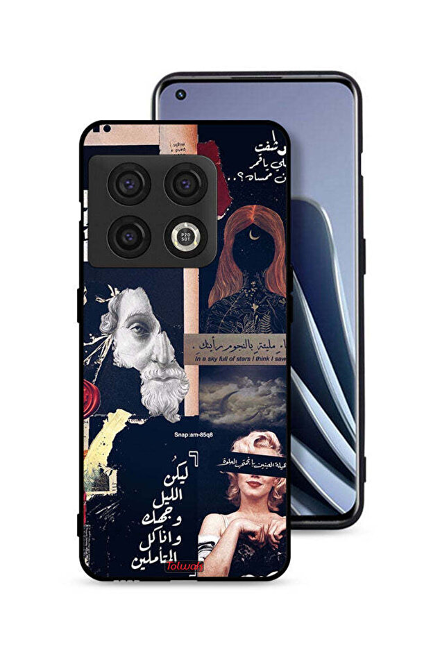 غطاء حماية لهاتف OnePlus 10 Pro 5G بعبارات عربية ووجوه مقطوعة