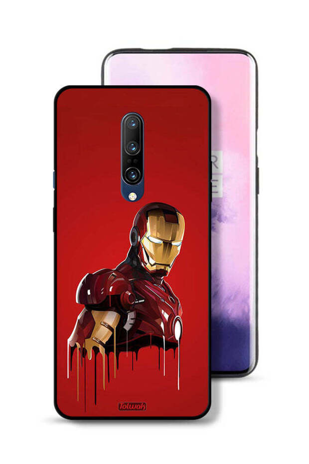 غطاء حماية لهاتف OnePlus 7 Pro برسومات الرجل الحديدي