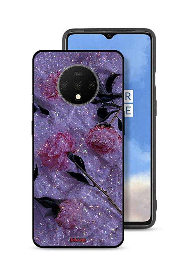 OnePlus 7T Protective Case Cover Glitter Roses