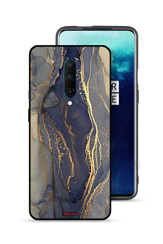 غطاء حماية لهاتف OnePlus 7T Pro بنمط رخامي لامع - 1