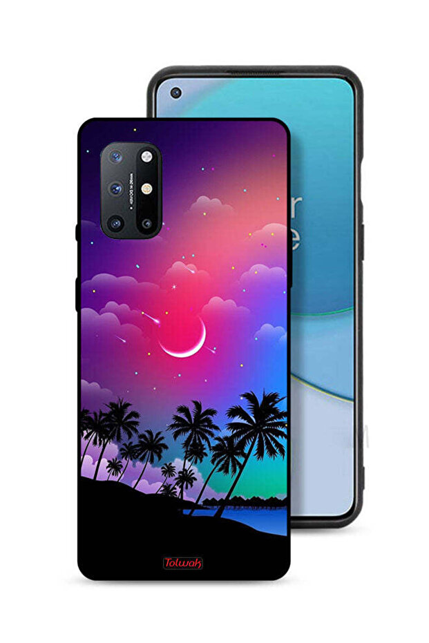 غطاء حماية لهاتف OnePlus 8T 5G برسومات القمر في الليل