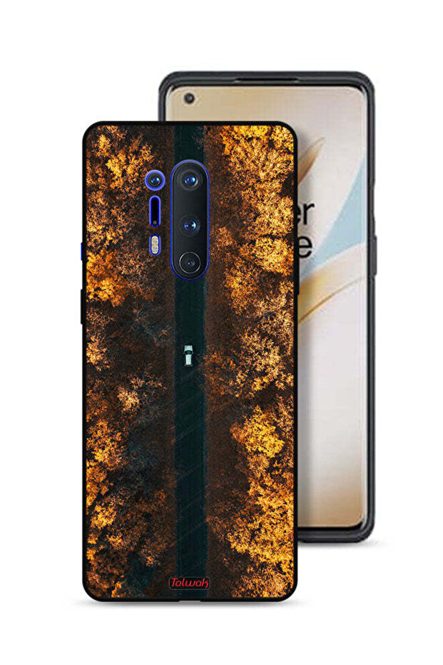 غطاء حماية لهاتف OnePlus 8 Pro بتصميم طريق في أشجار الخريف
