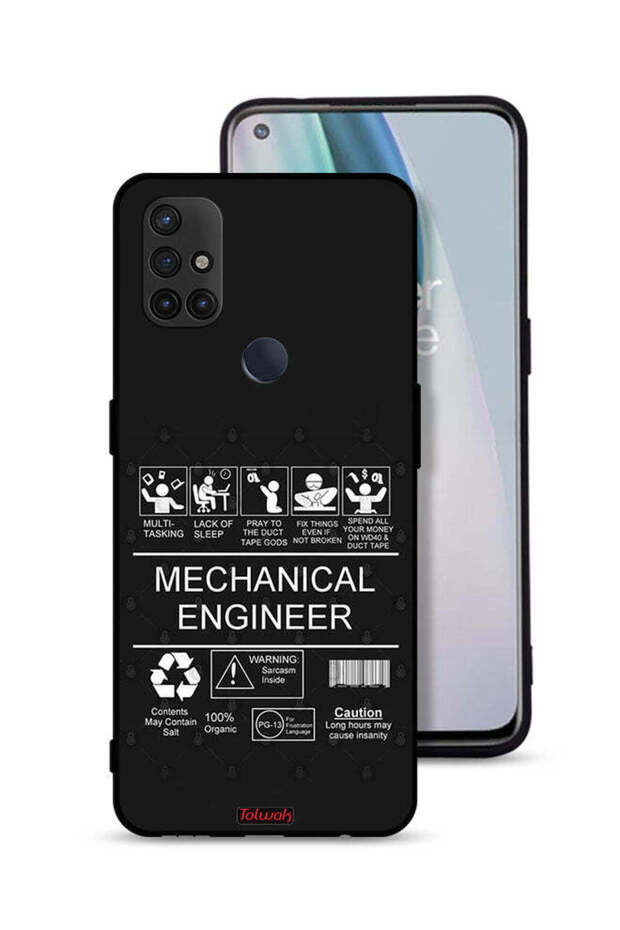 غطاء حماية لهاتف OnePlus Nord N10 5G، ملصق مهندس ميكانيكي