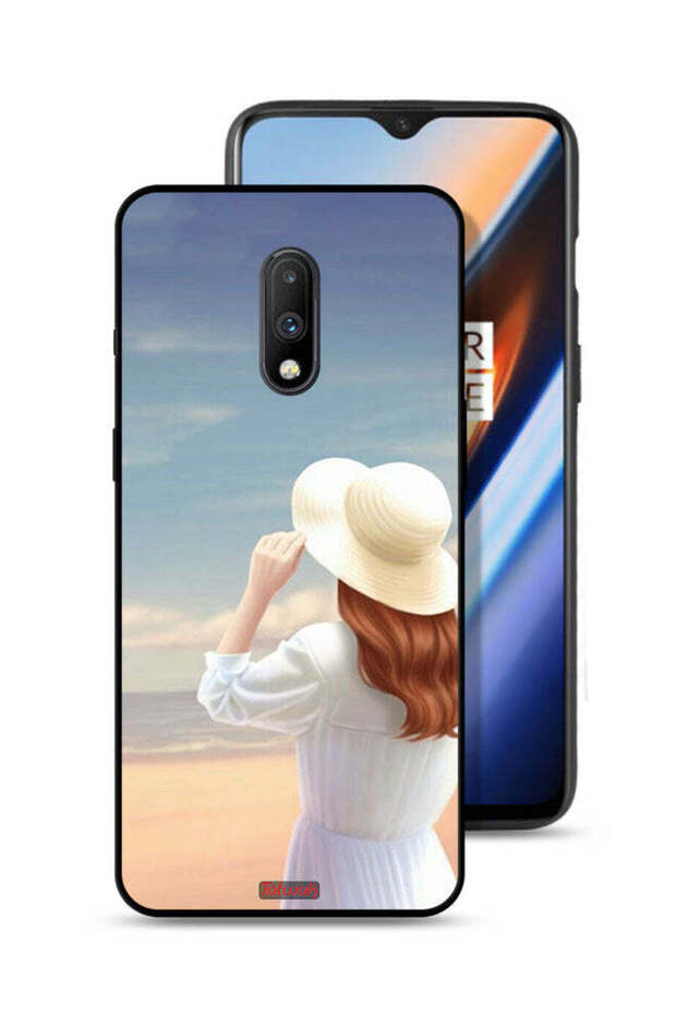 OnePlus 7 Protective Case Cover Hat Girl Standing