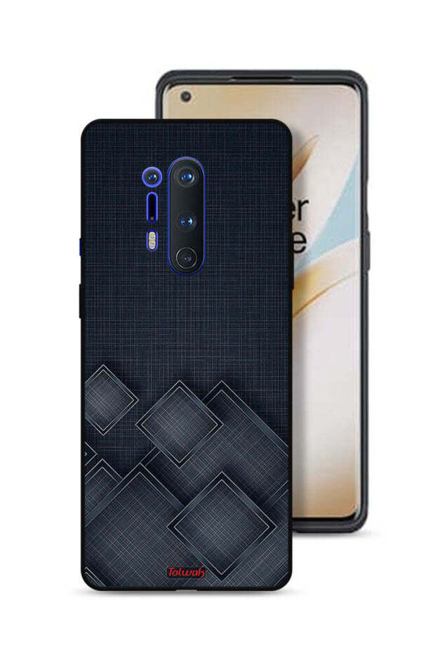 غطاء حماية لهاتف OnePlus 8 Pro بنمط مربعات على القماش