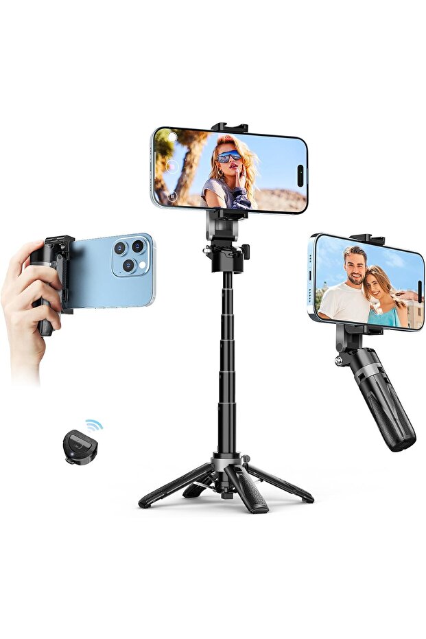 Eocean Mini Selfie Stick 41.5cm Extendable Grip Travel Phone Tripod