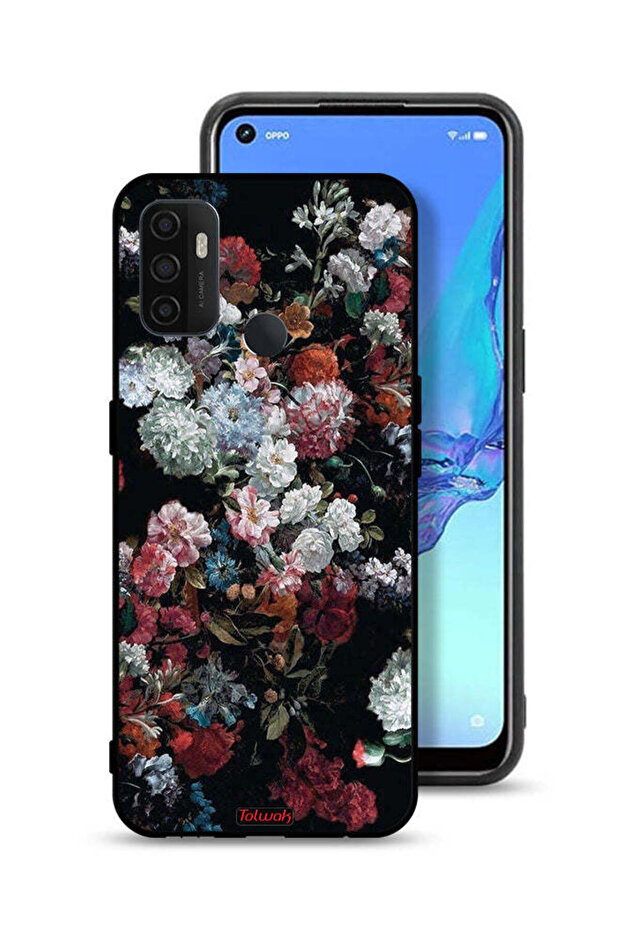 غطاء حماية لهاتف Oppo A53s بنقشة ورود عتيقة