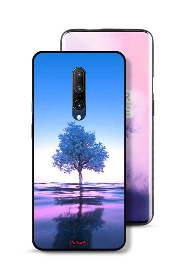 OnePlus 7 Pro Protective Case Cover Tree Neon Body Of Water Reflection Digital Art