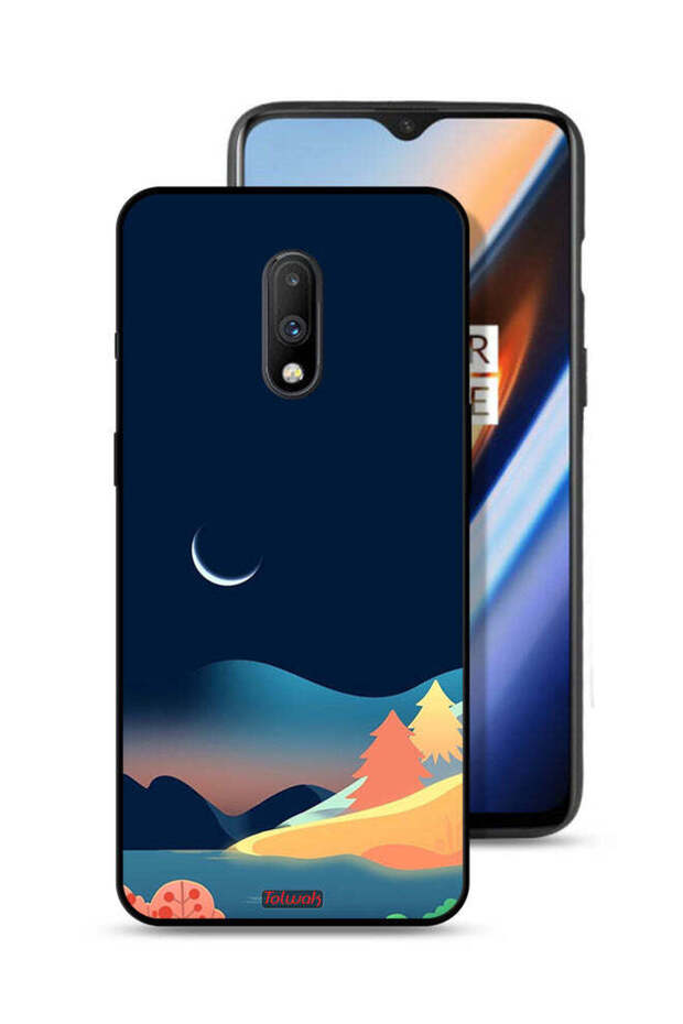 OnePlus 7 Protective Case Cover Moon Abstract Drawing Art