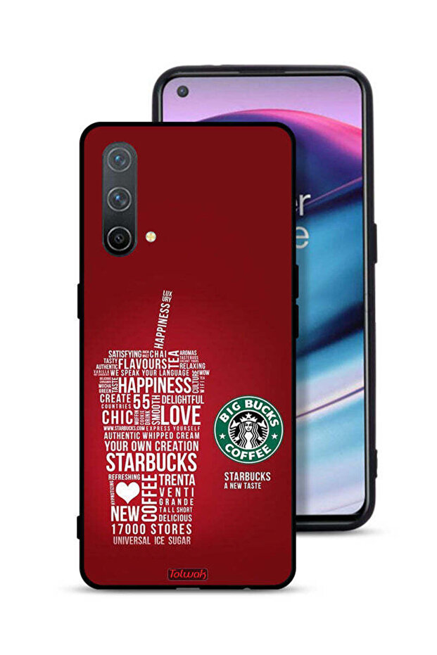 غطاء حماية لهاتف OnePlus Nord CE 5G بملصق قهوة