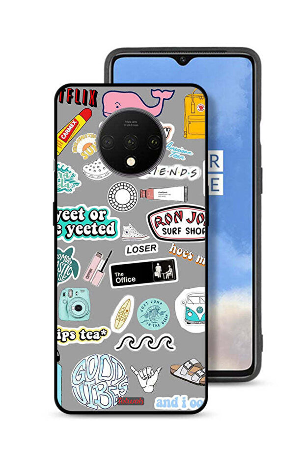 OnePlus 7T Protective Case Cover Good Vibes Stickers
