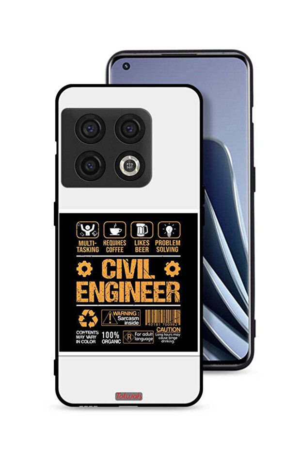 غطاء حماية لهاتف OnePlus 10 Pro 5G، ملصق مهندس مدني
