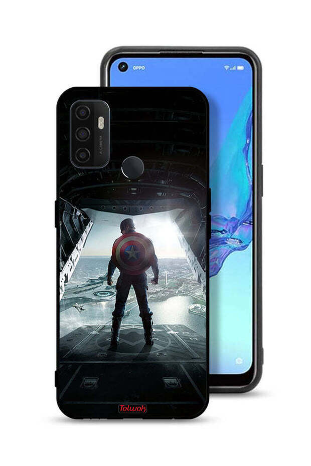 غطاء حماية لهاتف Oppo A32 بتصميم صورة كابتن أمريكا