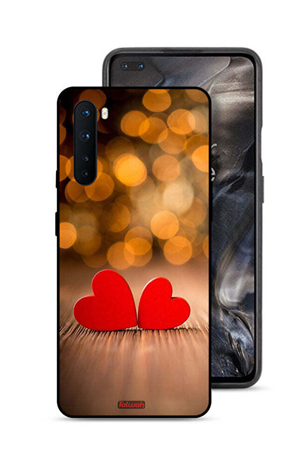 غطاء حماية لهاتف OnePlus Nord بتصميم قلبين جميلين
