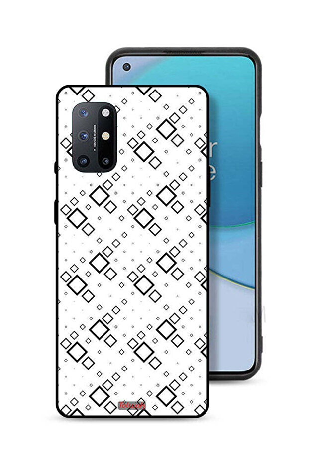غطاء حماية لهاتف OnePlus 8T 5G بتصميم مربع تجريدي فني رقمي