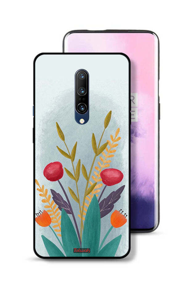 غطاء حماية لهاتف OnePlus 7 Pro برسومات نباتية