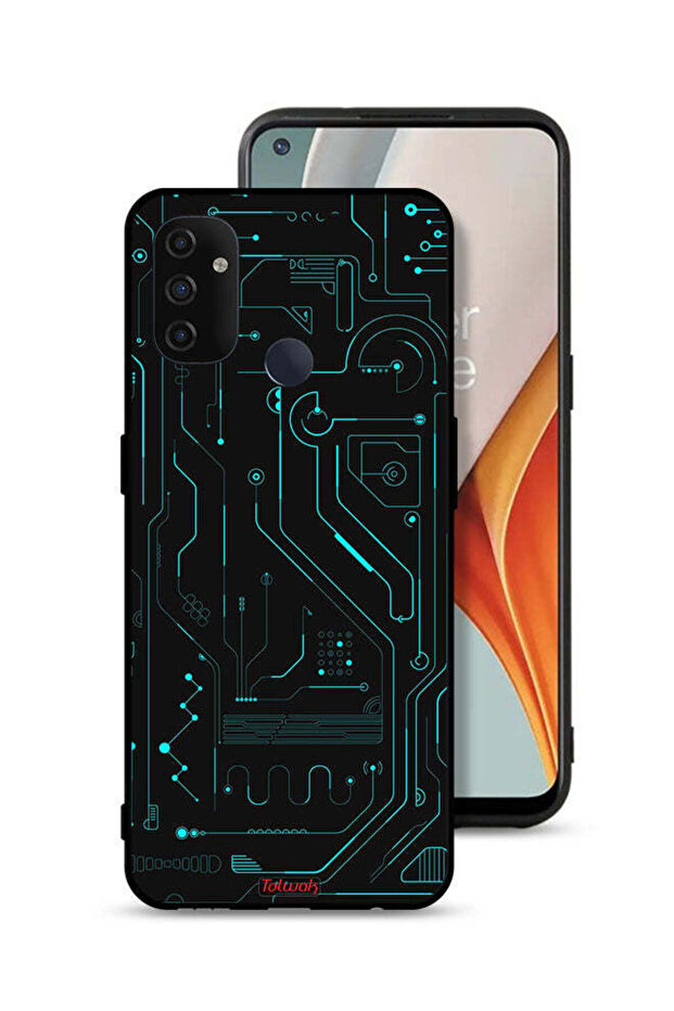 غطاء حماية لهاتف OnePlus Nord N100 - دوائر فنية رقمية - شاشة متعددة