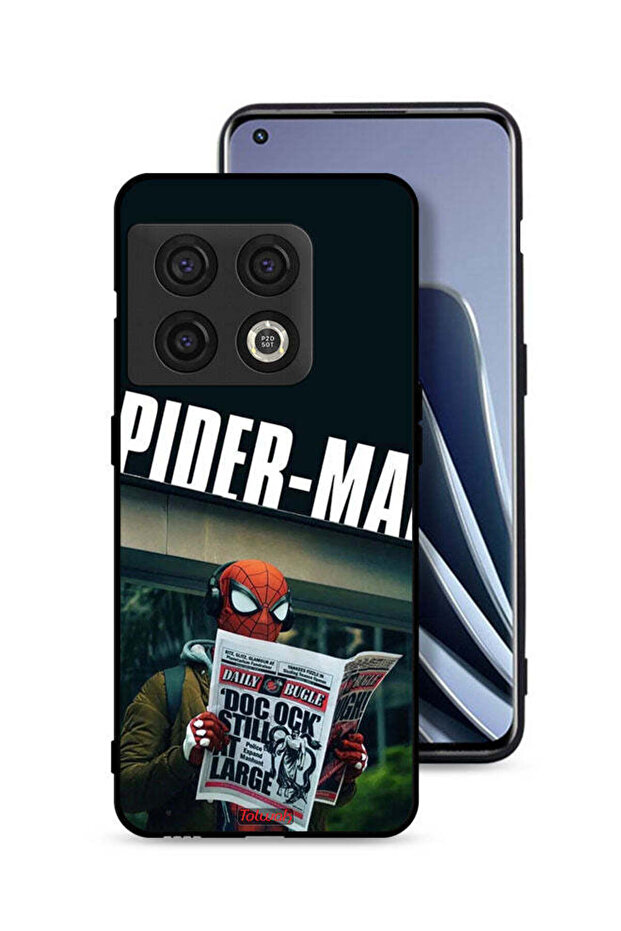 غطاء حماية لهاتف OnePlus 10 Pro 5G بتصميم سبايدرمان يقرأ جريدة