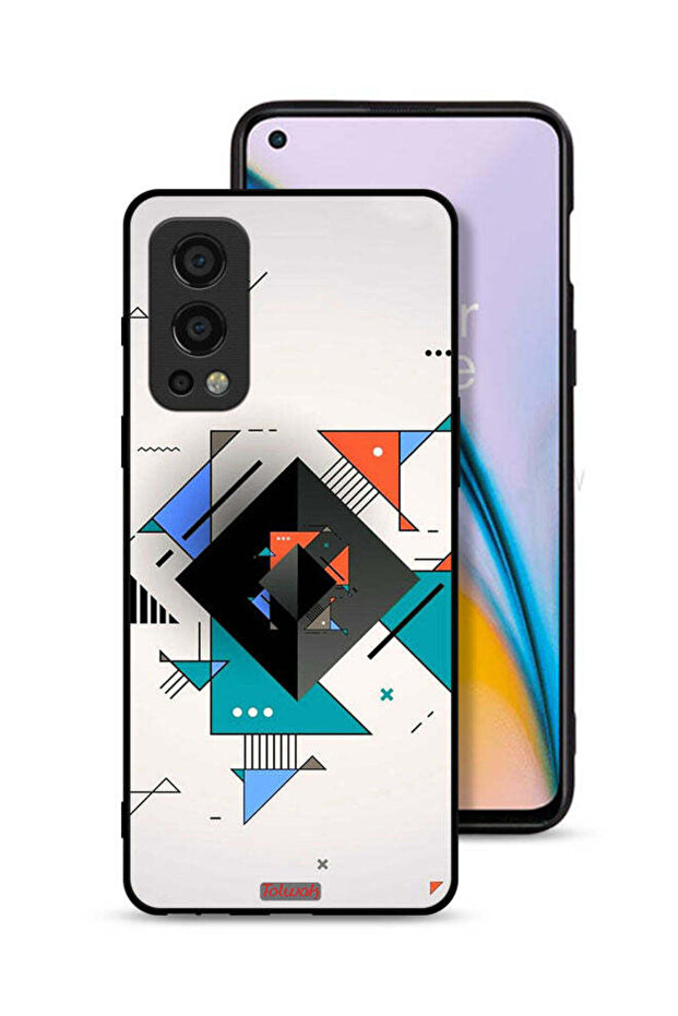 غطاء حماية لهاتف OnePlus Nord 2 5G بأشكال مربعة ومثلثة ونمط تجريدي