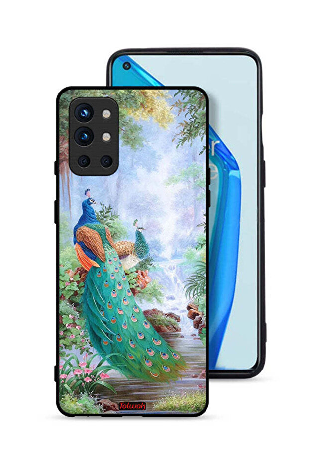 غطاء حماية لهاتف OnePlus 9R 5G بنقشة الطاووس