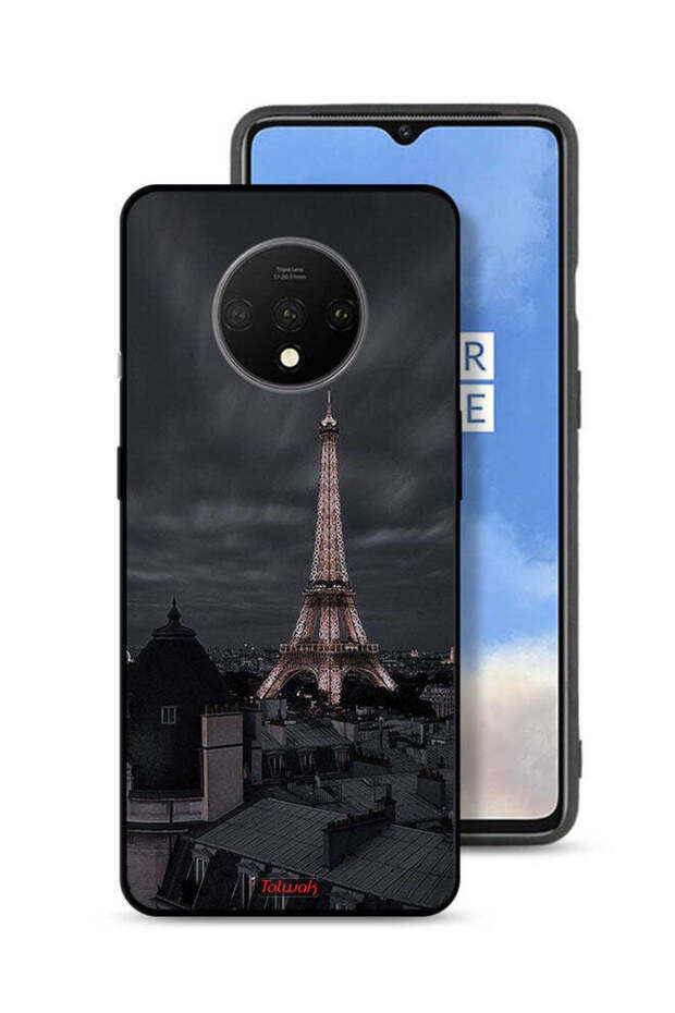 OnePlus 7T Protective Case Cover Eiffel Tower In Night