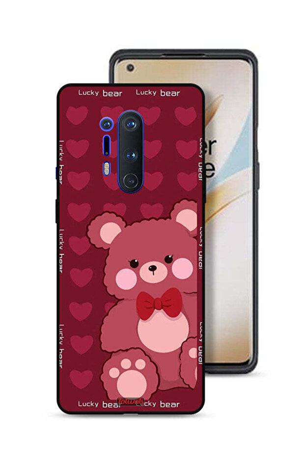 غطاء حماية لهاتف OnePlus 8 Pro بتصميم الدب المحظوظ