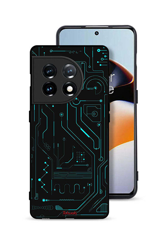 غطاء حماية لهاتف OnePlus 11 5G، دوائر فنية رقمية، بساطة، شاشات متعددة