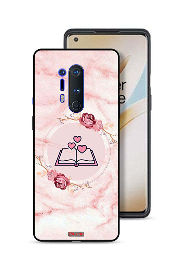 غطاء حماية لهاتف OnePlus 8 Pro بتصميم ثلاثة قلوب على كتاب