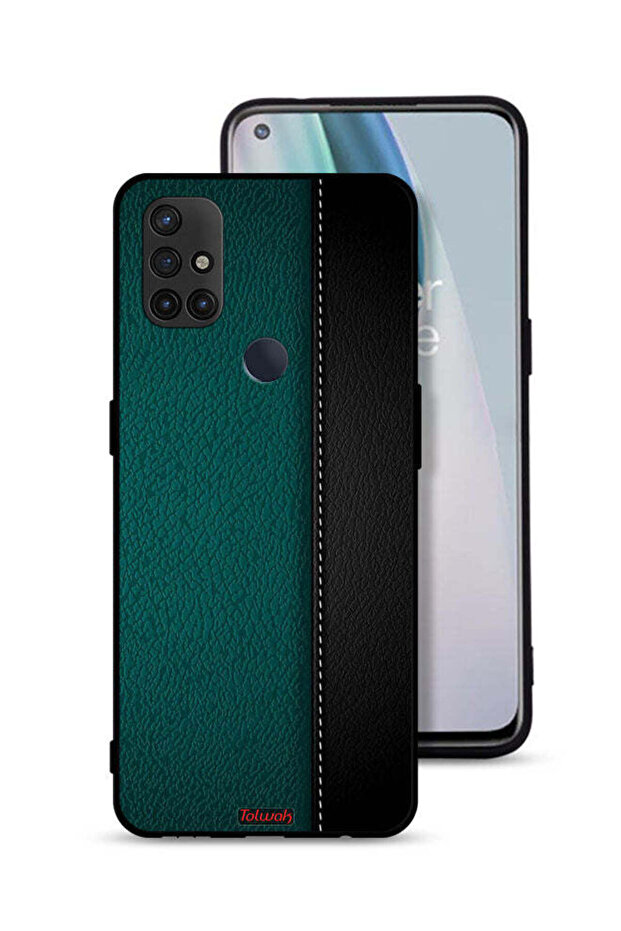 غطاء حماية جلدي بنمط هندسي لهاتف OnePlus Nord N10 5G