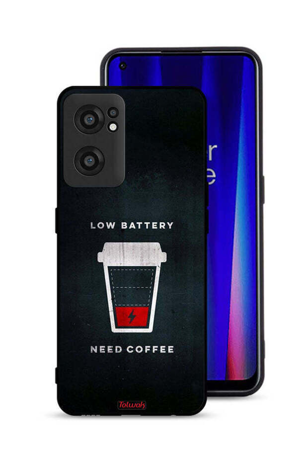 غطاء حماية لهاتف OnePlus Nord CE 2 5G - بطارية منخفضة - يحتاج إلى قهوة