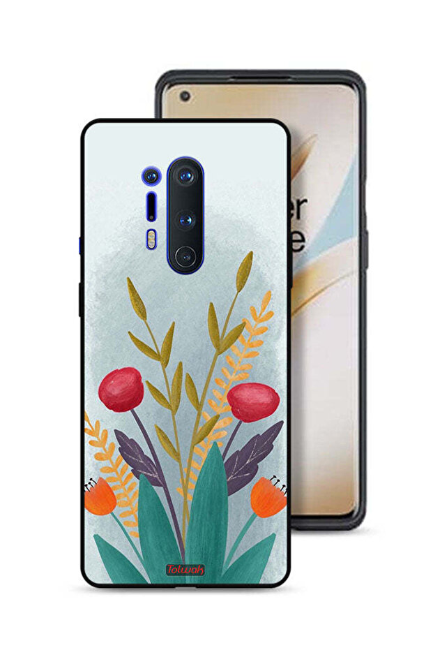 غطاء حماية لهاتف OnePlus 8 Pro برسومات نباتية