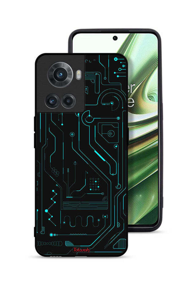 غطاء حماية لهاتف OnePlus 10R 5G، دوائر فنية رقمية، بساطة، شاشات متعددة