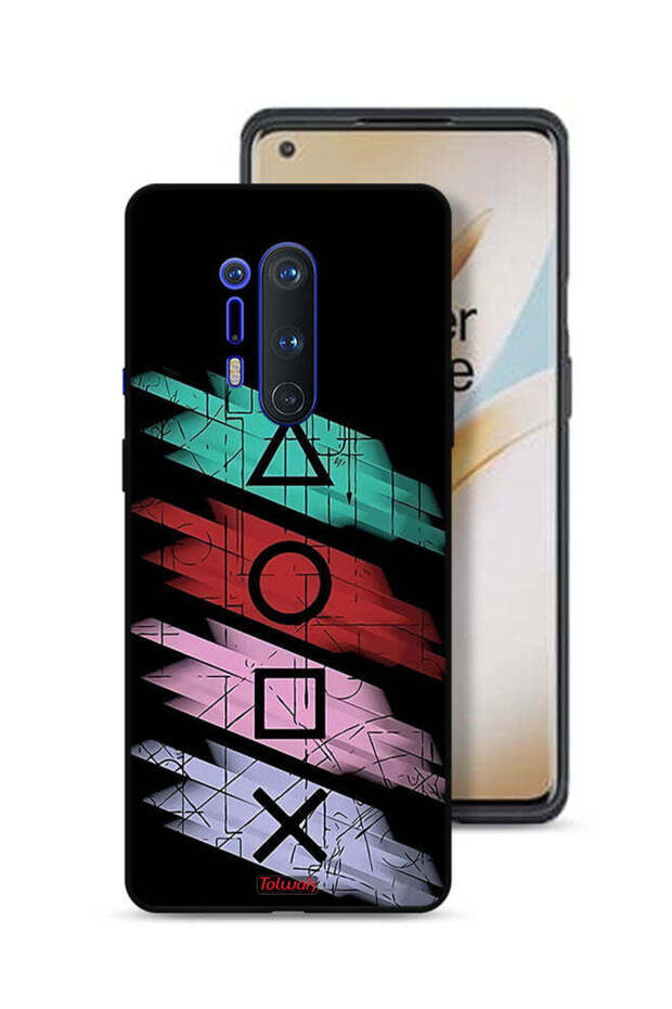 غطاء حماية لهاتف OnePlus 8 Pro برسومات أيقونات لعبة الحبار