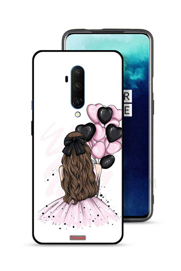 OnePlus 7T Pro Protective Case Cover Holding Balloons Girl Art