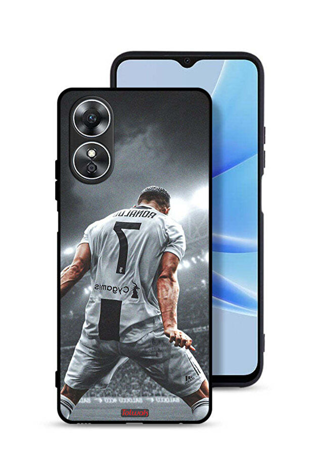 غطاء حماية لهاتف Oppo A17 بشعار احتفال كريستيانو رونالدو