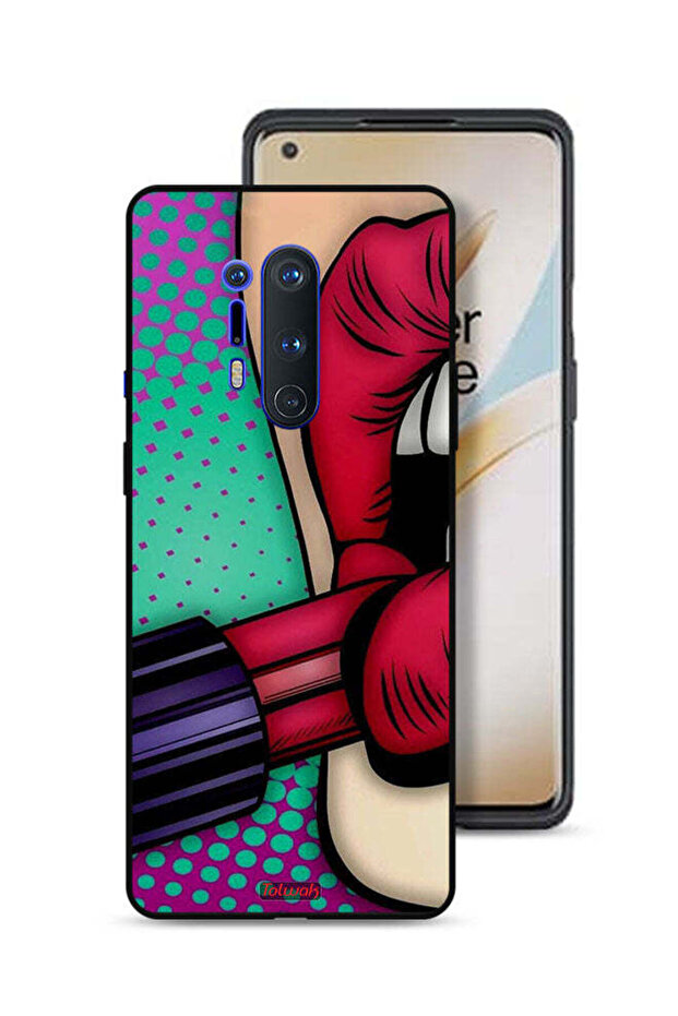غطاء حماية لهاتف OnePlus 8 Pro أحمر شفاه