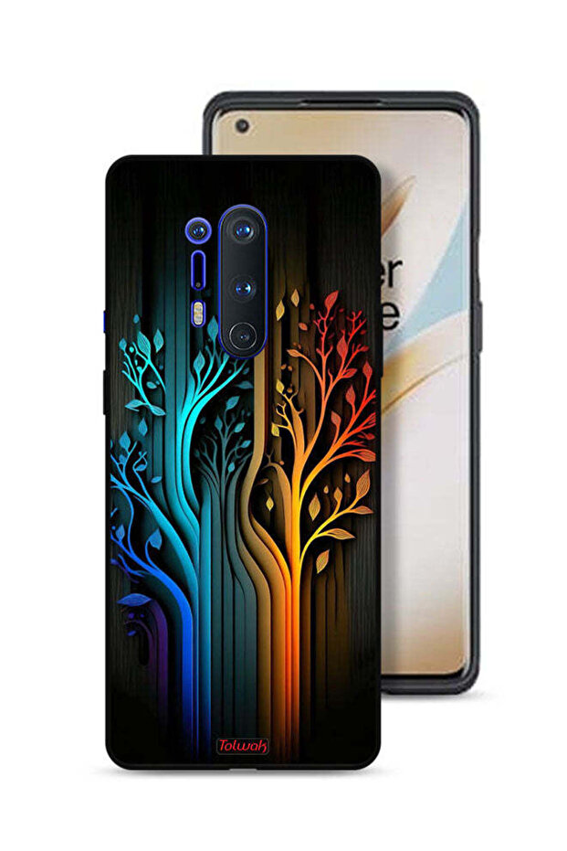 غطاء حماية لهاتف OnePlus 8 Pro برسومات أوراق الشجر