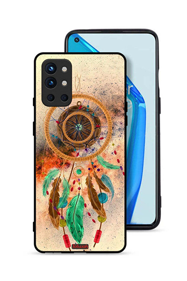 OnePlus 9R 5G Protective Case Cover Mandala Hanging Feathers