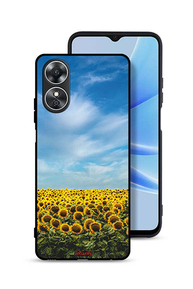 غطاء حماية لهاتف Oppo A17 - عباد الشمس تحت السماء