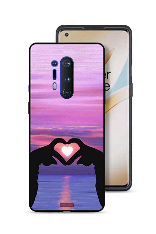 غطاء حماية لهاتف OnePlus 8 Pro بتصميم قلب وقمر
