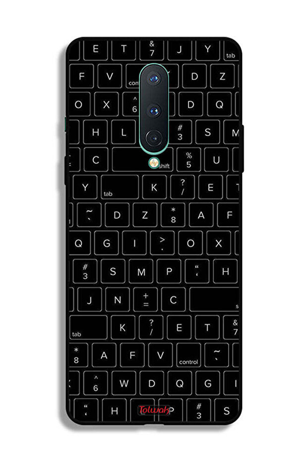OnePlus 8 Protective Case Cover Random Keyboard Keys Pattern - 2