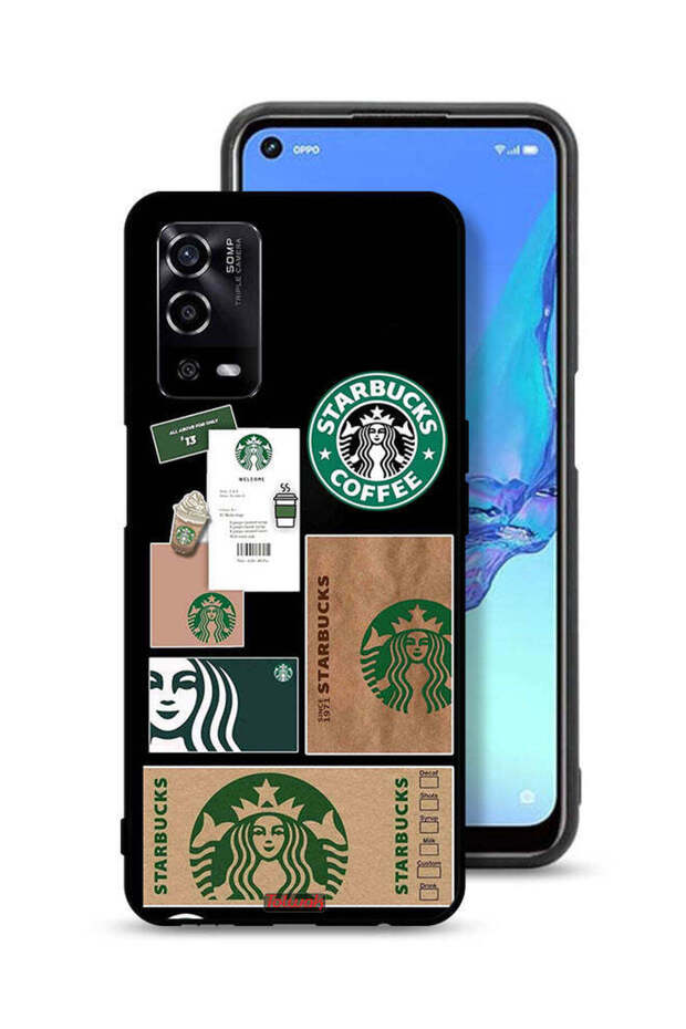 غطاء حماية لهاتف Oppo A55 4G بملصق ستاربكس