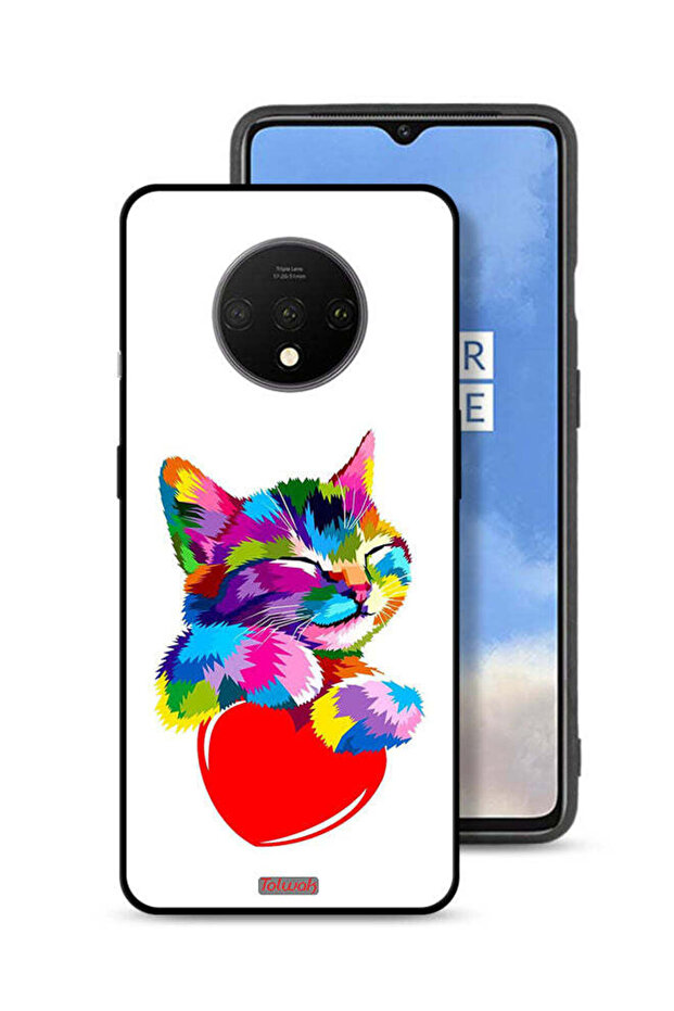 OnePlus 7T Protective Case Cover Colourful Kitten