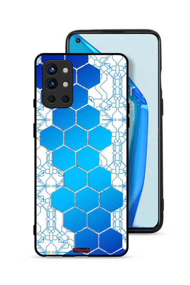 غطاء حماية لهاتف OnePlus 9R 5G بنمط شبكة أيقونات سداسية الشكل من Honeycomb