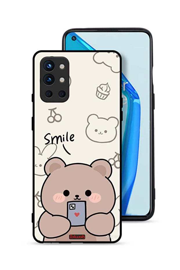غطاء حماية لهاتف OnePlus 9R 5G برسومات الدب المبتسم