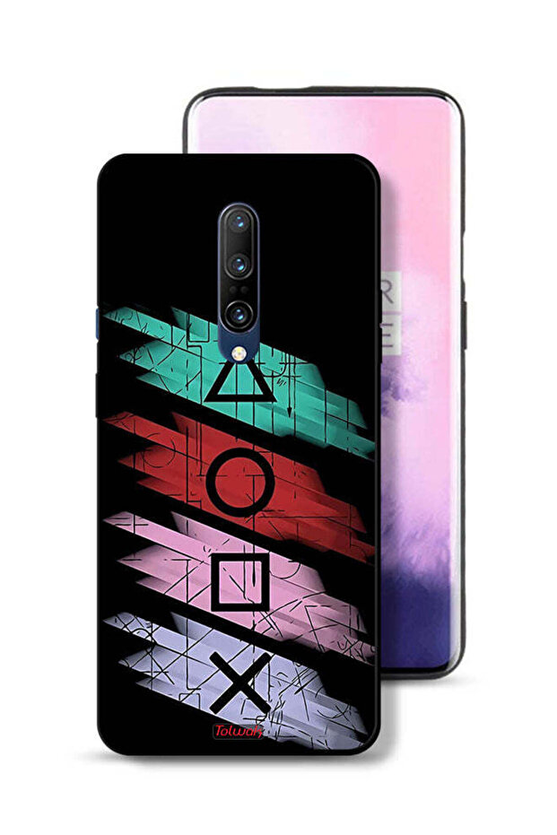 غطاء حماية لهاتف OnePlus 7 Pro برسومات أيقونات لعبة الحبار