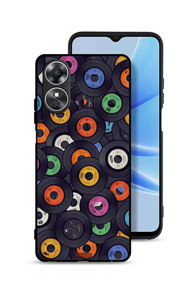 غطاء حماية لهاتف Oppo A17 بنمط أقراص مضغوطة - 1