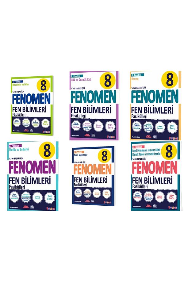 FENOMEN YAY. 8.SINIF FEN BİLİMLERİ FASİKÜL SET 6 LI - 1