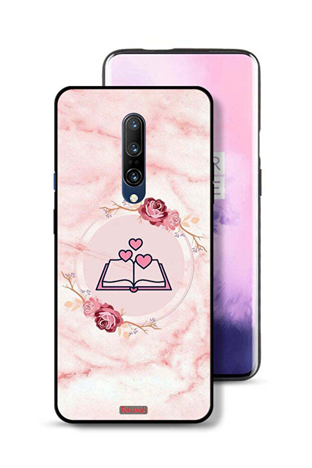 OnePlus 7 Pro Protective Case Cover Three Hearts On Book Artwork